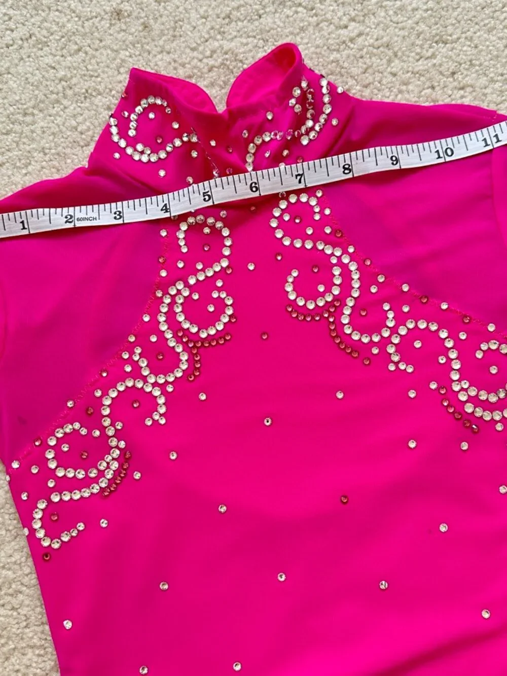 New Pink Crystal Figure Skating Dress Girl 8 (4~6T)